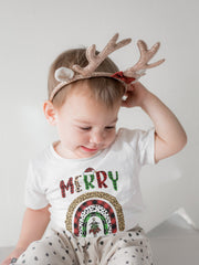 Merry Christmas Xmas Tree Rainbow DTF Transfer for T-shirts, Hoodies, Heat Transfer, Ready for Press Heat Press Transfers DTF52