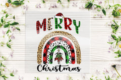 Merry Christmas Xmas Tree Rainbow DTF Transfer for T-shirts, Hoodies, Heat Transfer, Ready for Press Heat Press Transfers DTF52