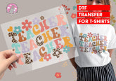 Teacher DTF Transfer for T-shirts, Hoodies, Heat Transfer, Ready for Press Heat Press Transfers DTF48