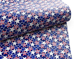4th of July American Flag printed Faux Leather FL046