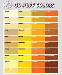 3D PUFF HTV, 180 Colored Puff Vinyl, Puff Heat Transfer Vinyl