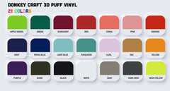 3D Puff Heat Transfer Vinyl SHEETS HTV 20" Donkey Craft Vinyl