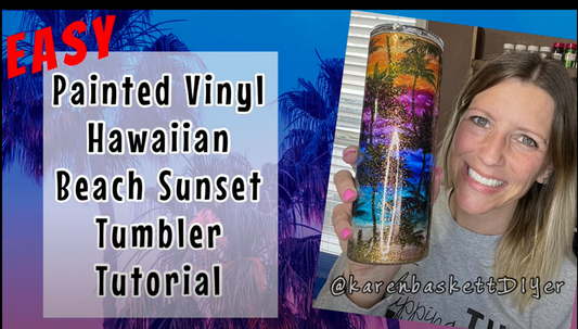 Painted vinyl Hawaiian sunset Tumblr by Karen Baskett DIYer