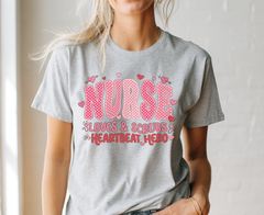 Nurse Loves & Scrubs Heartbeat Hero DTF Transfer, Ready to Press DTF650