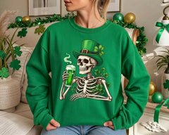 St. Patrick's Day Drinking Skeleton DTF Transfer, Ready to Press DTF665