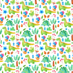 Cute Watercolor Dinosaur Pattern Adhesive Vinyl 1328 - Donkey Craft Vinyl