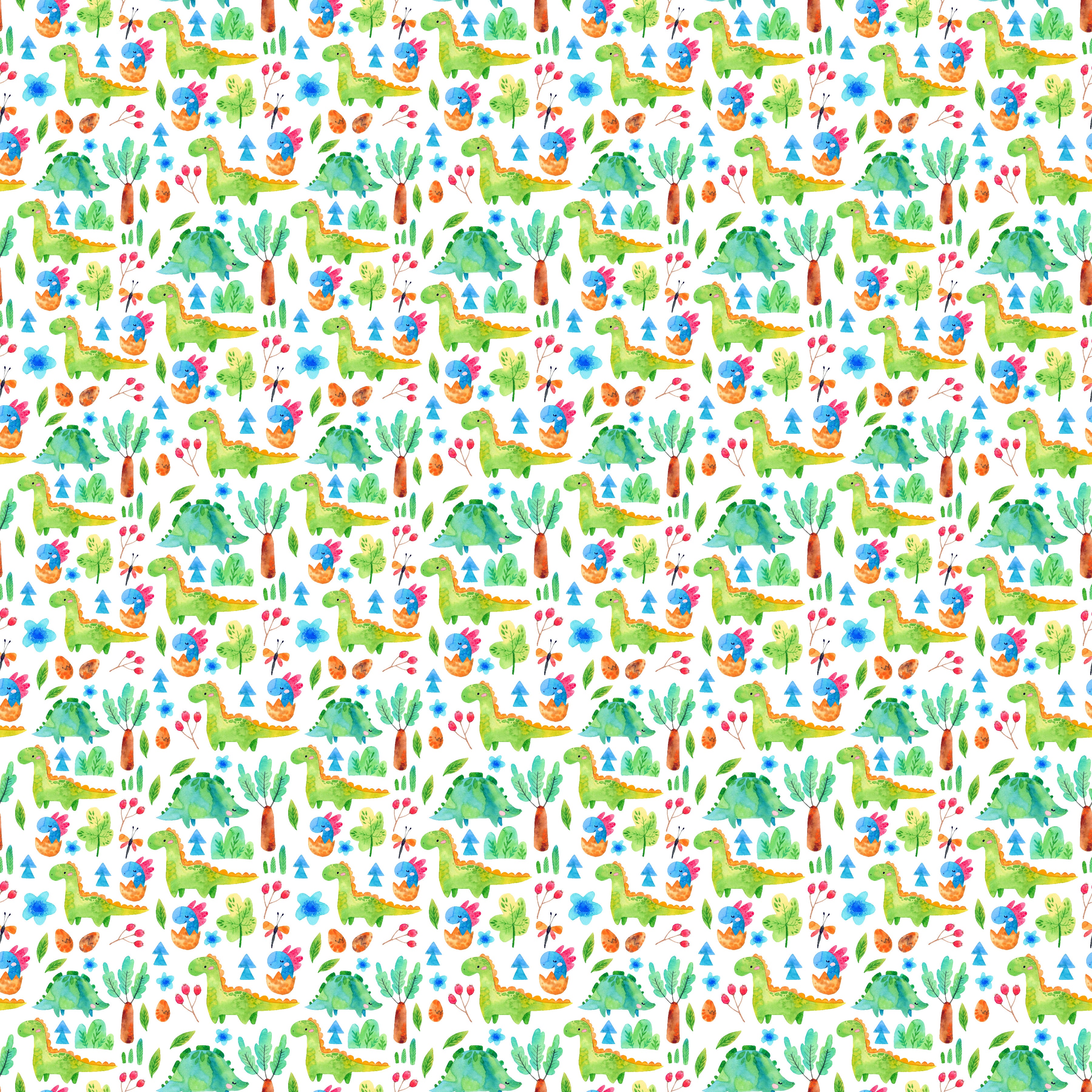 Cute Watercolor Dinosaur Pattern Adhesive Vinyl 1328 - Donkey Craft Vinyl