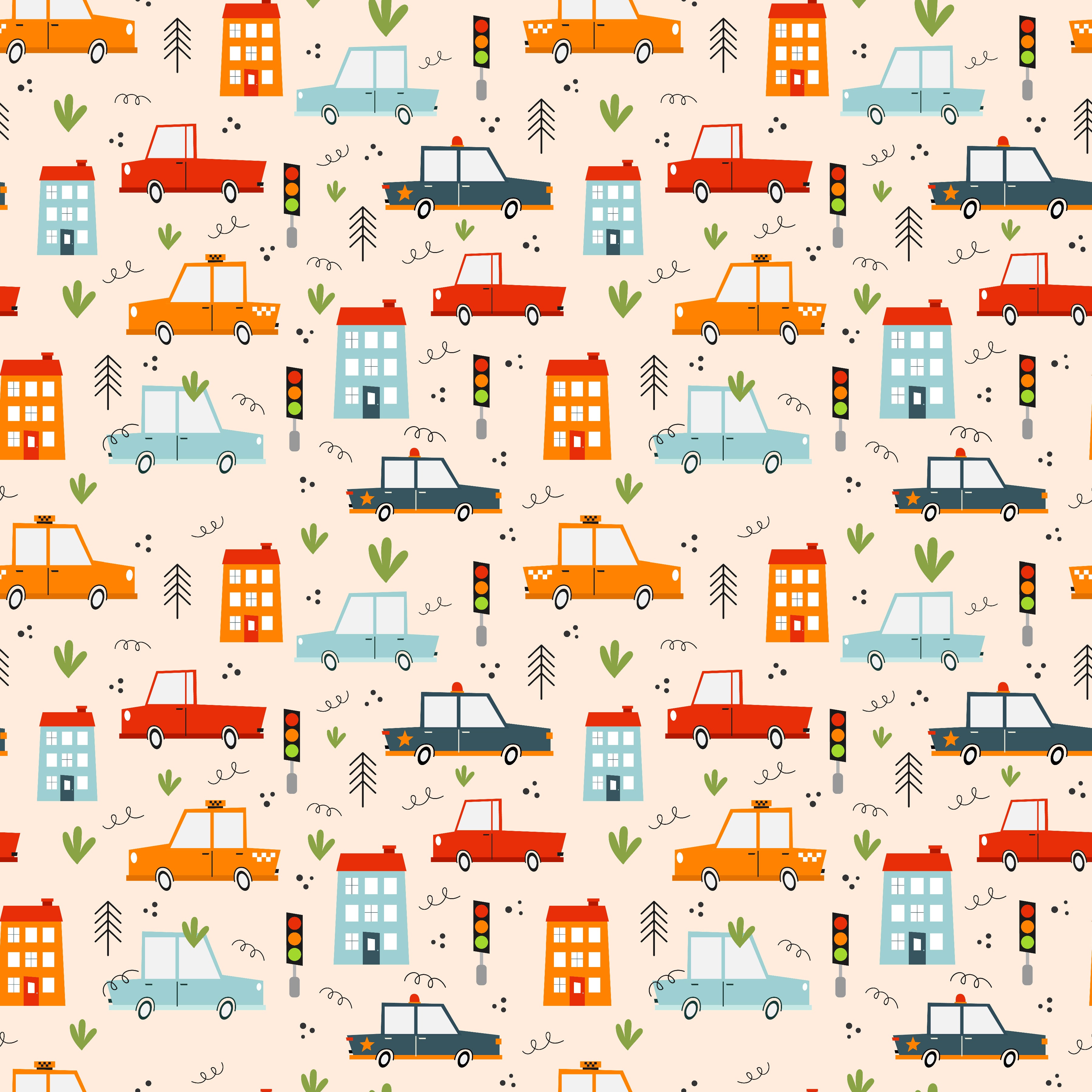 Cute City Cars Adhesive Vinyl 1379 - Donkey Craft Vinyl