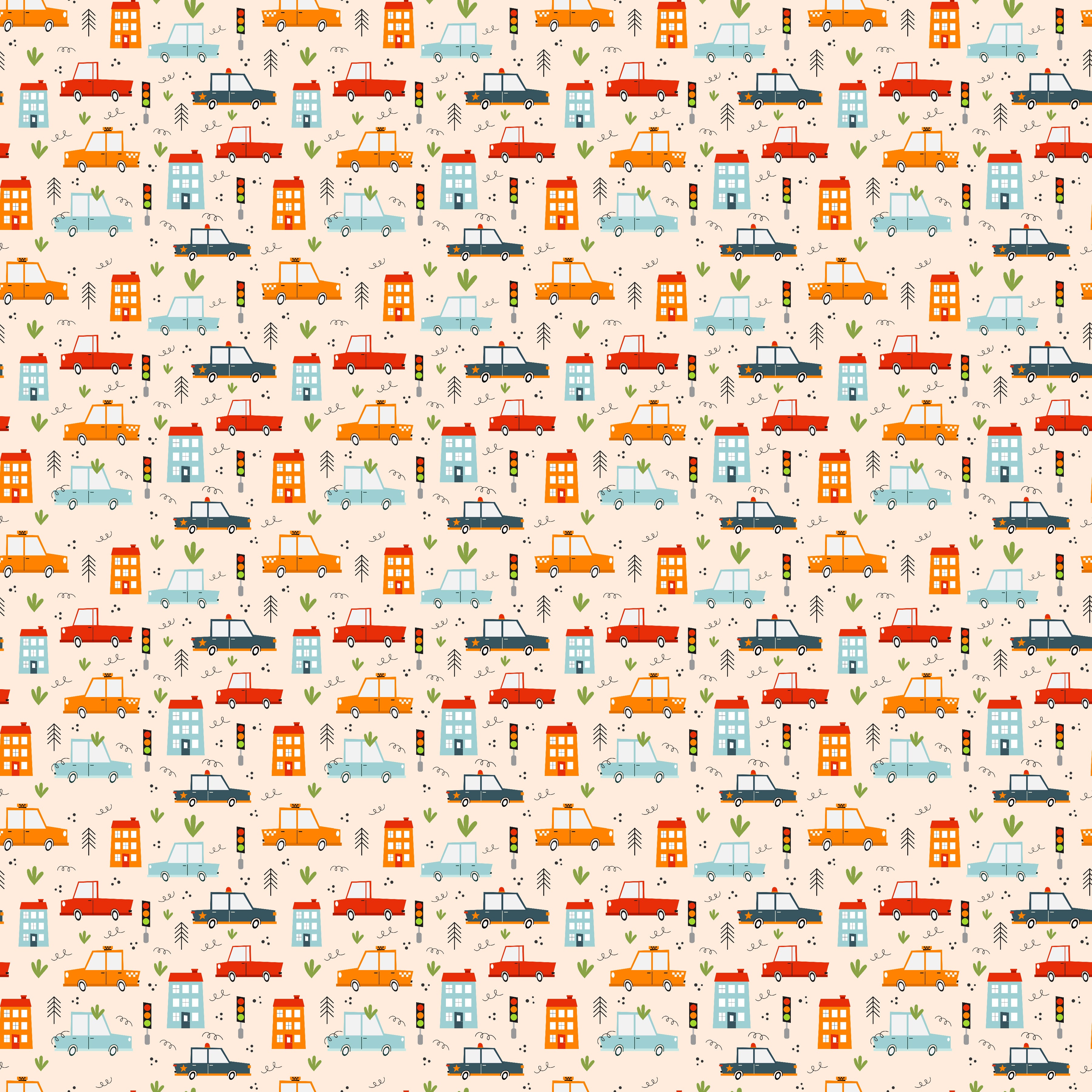Cute City Cars Adhesive Vinyl 1379 - Donkey Craft Vinyl