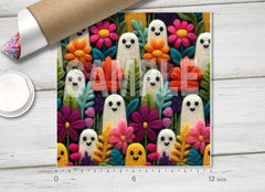 Cute Floral Ghost Knitted HTV 1724