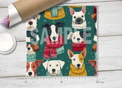 Winter Dogs in Scarves Pattern HTV 1745