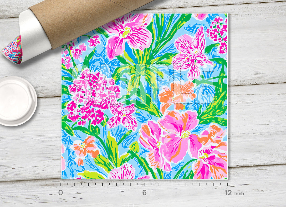Lilly Inspired Pattern Adhesive Vinyl L155 - Donkey Craft Vinyl