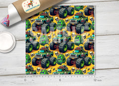 Zombie Monster Truck and Skulls Adhesive Vinyl 1656 - Donkey Craft Vinyl