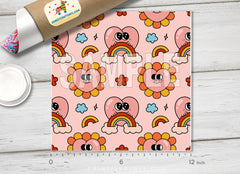 Groovy Rainbow Heart Adhesive Vinyl Adhesive Vinyl 1646
