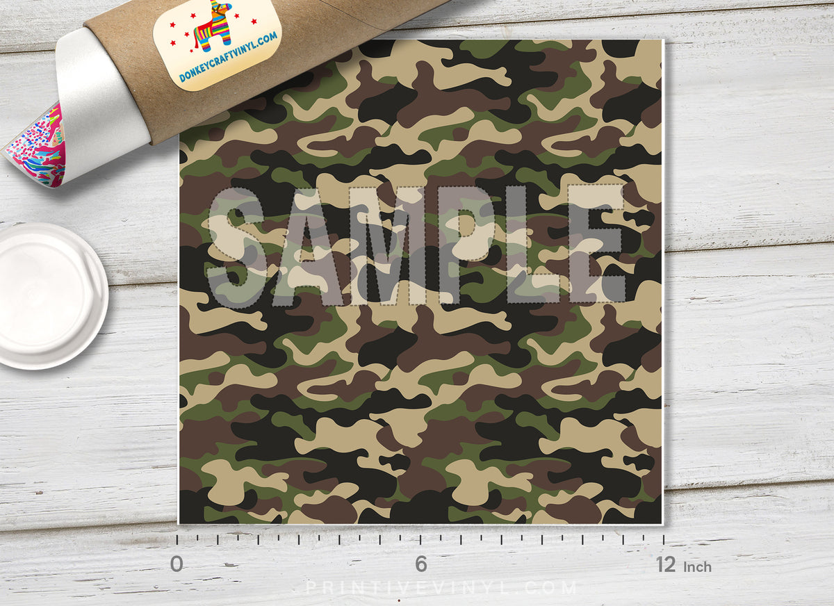 Camouflage Patterned Adhesive Vinyl 1129