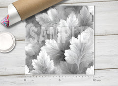 Grey Frosted Fern Leaves Adhesive Vinyl 1728