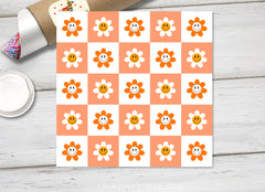 Smiley Flower Checkerboard HTV 1599
