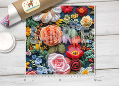 Embroidered Flowers Pattern HTV 1676