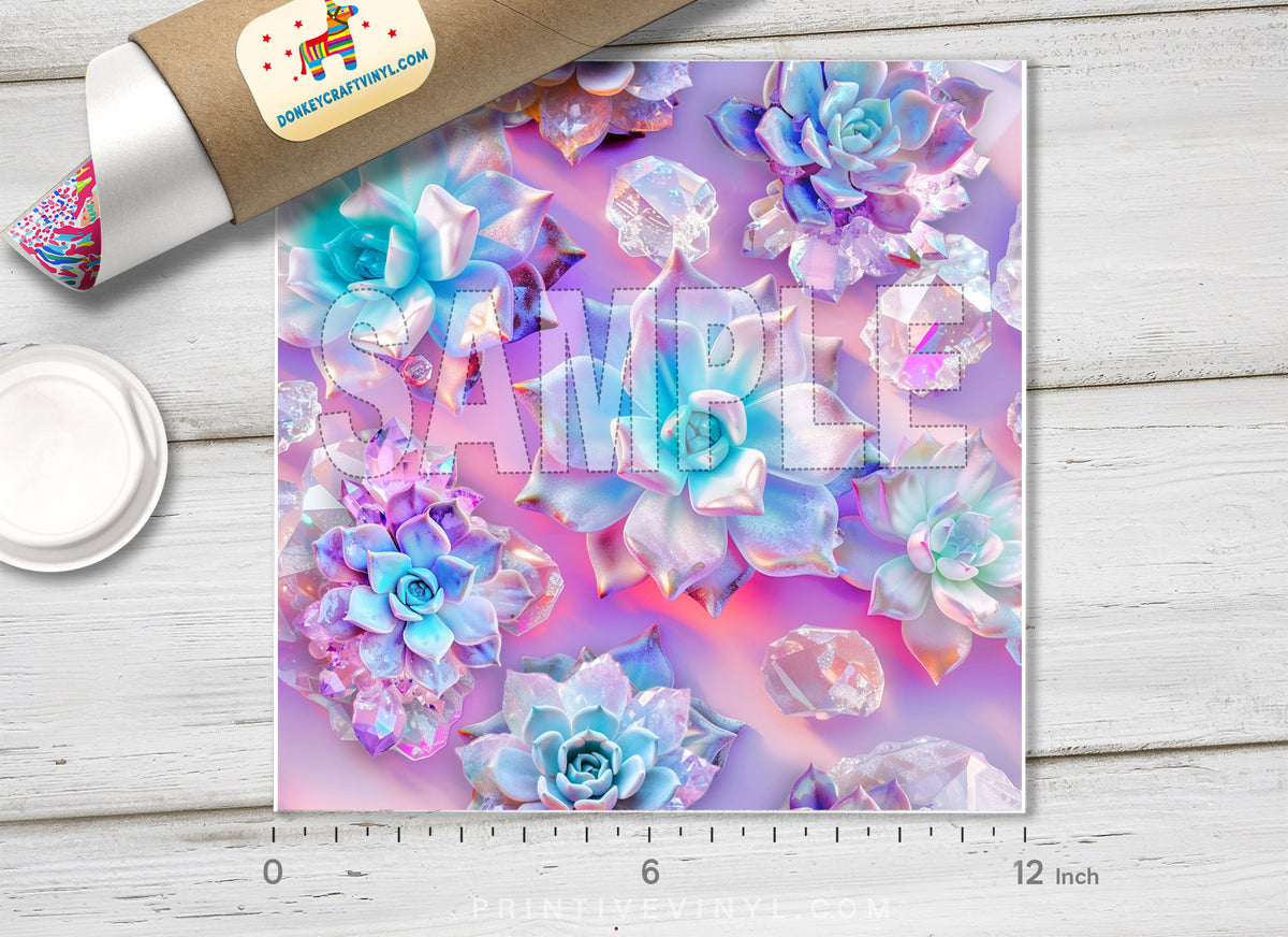 Iridescent Crystal Succulent HTV 1696