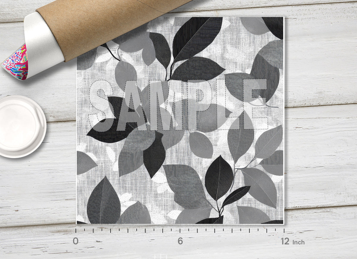 Monochromatic Textured Leaves Pattern HTV 1739
