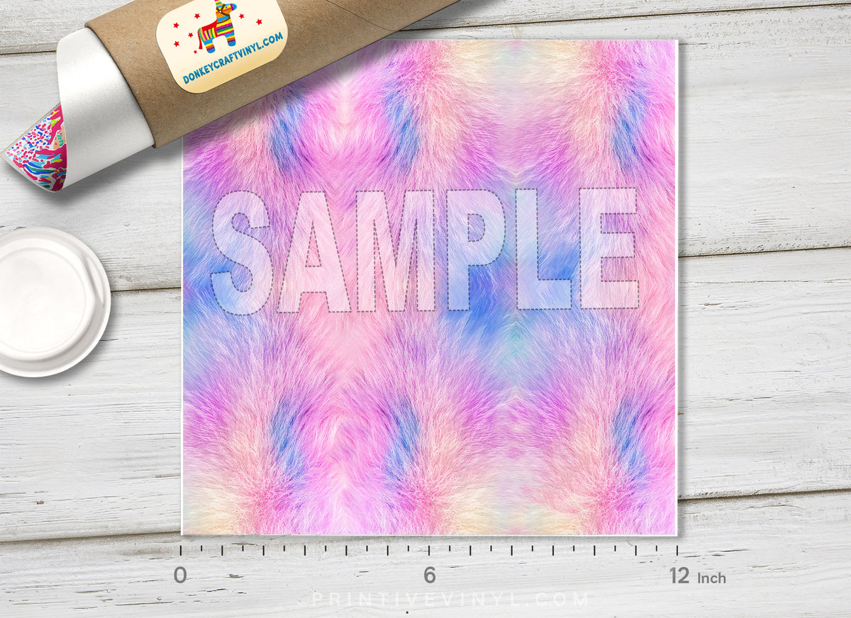 Rainbow Faux Fur Texture Adhesive Vinyl 1423 - Donkey Craft Vinyl