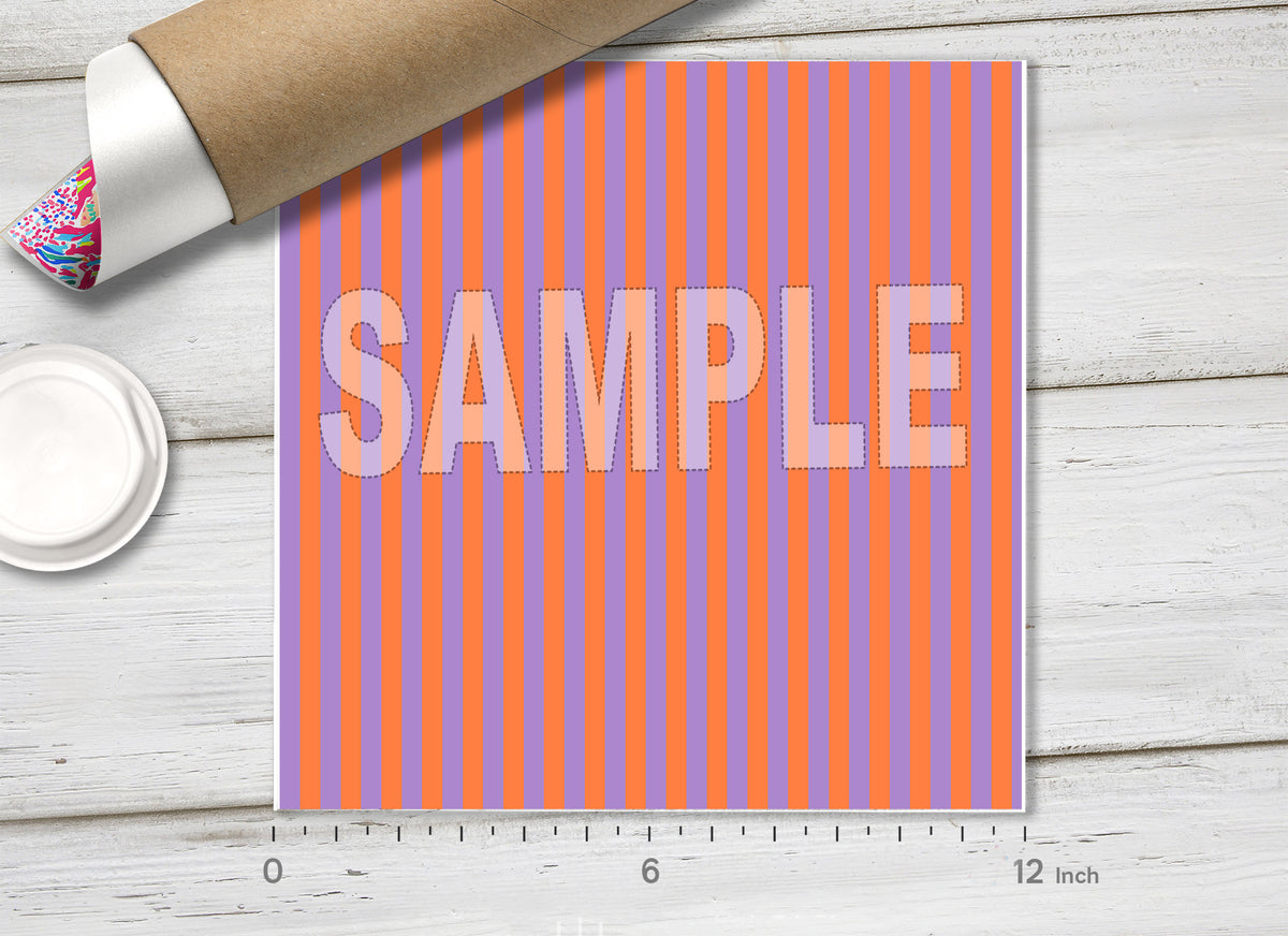 Halloween Color Vertical Stripes Adhesive Vinyl 1666