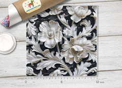 Elegant White Floral Carving HTV 1684