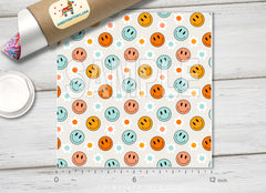 Groovy Smiley Face Adhesive Vinyl 1593