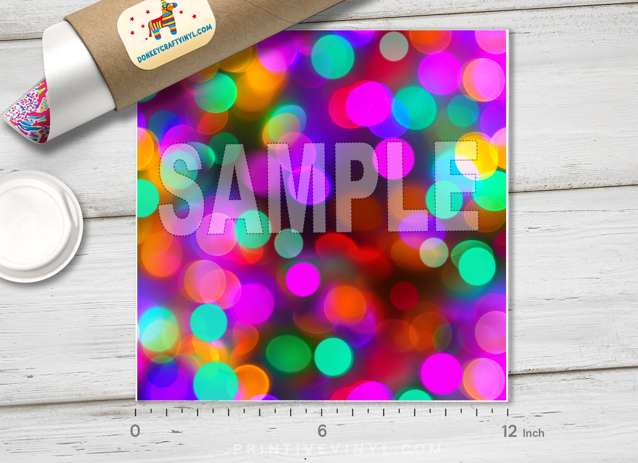 Bokeh Lights Pattern Adhesive Vinyl 1342 - Donkey Craft Vinyl