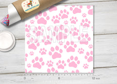Pink Paw Print Pattern HTV 1703