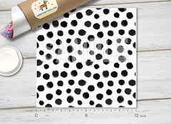 Black and Gold Glitter Polka Dot Adhesive Vinyl 1510