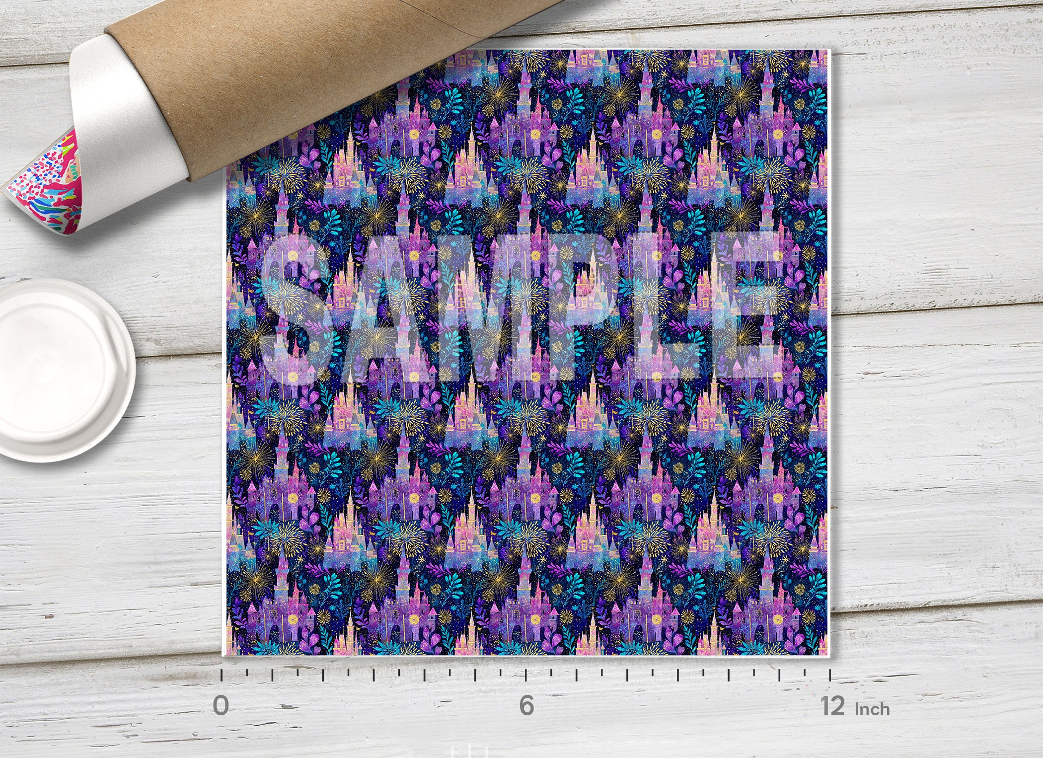 Magical Castle Fireworks Pattern Adhesive Vinyl 1744