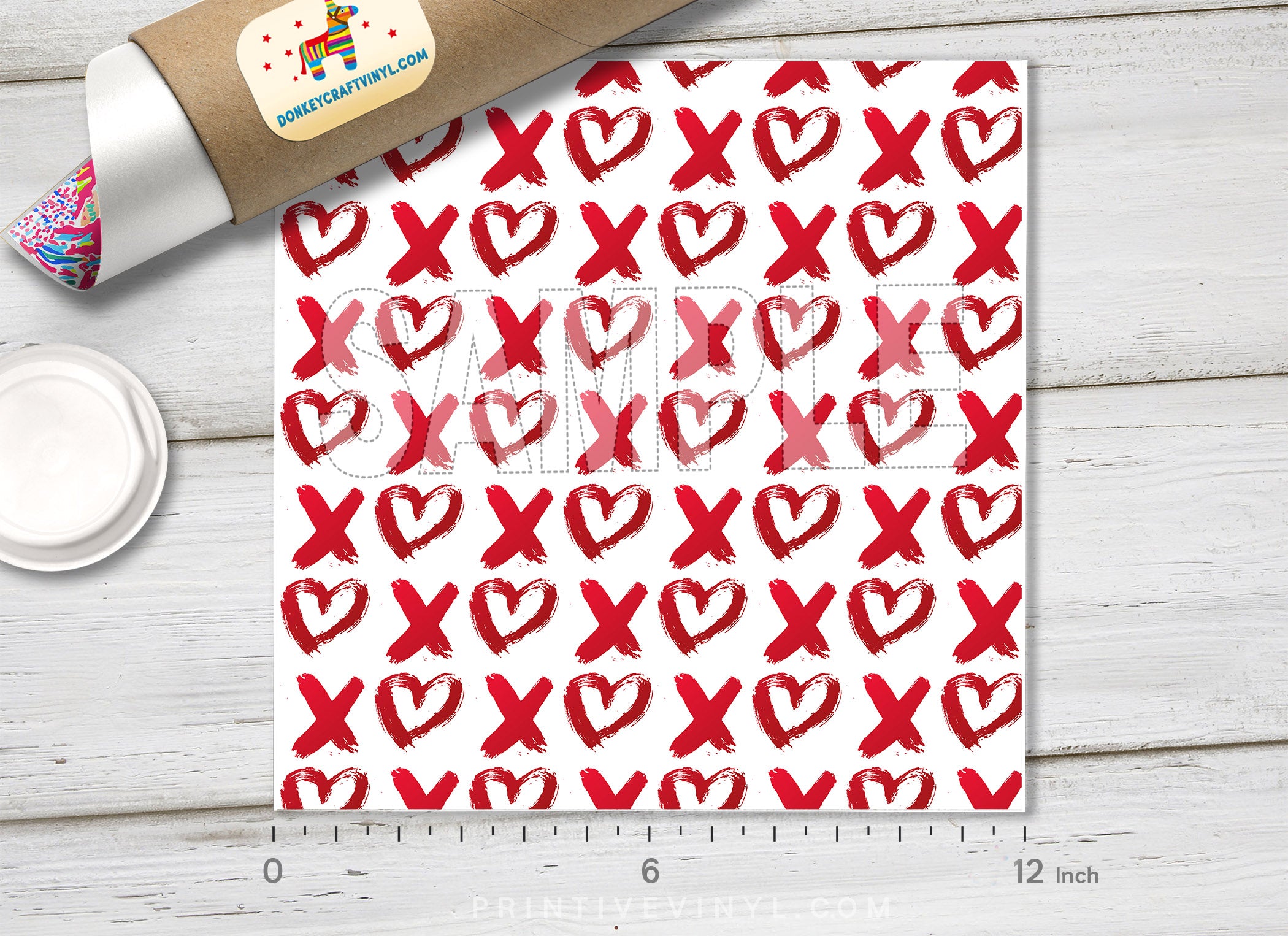 Heart & XO Adhesive Vinyl 1403 - Donkey Craft Vinyl
