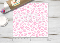 Pink Paw Print Pattern HTV 1703