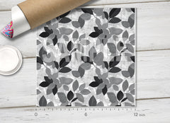 Monochromatic Textured Leaves Pattern HTV 1739