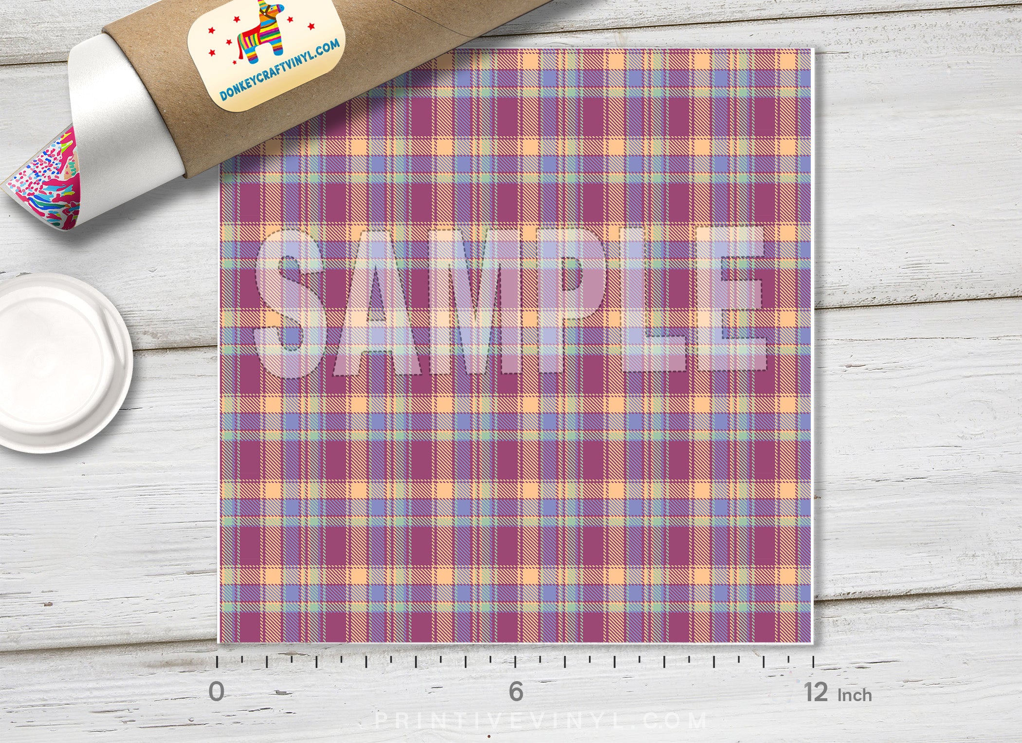 Checkered Plaid Patterned Adhesive Vinyl 715