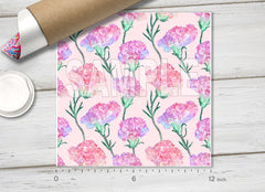 Pink Watercolor Carnation Floral Adhesive Vinyl 1733
