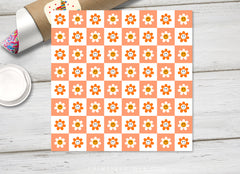 Smiley Flower Checkerboard HTV 1599
