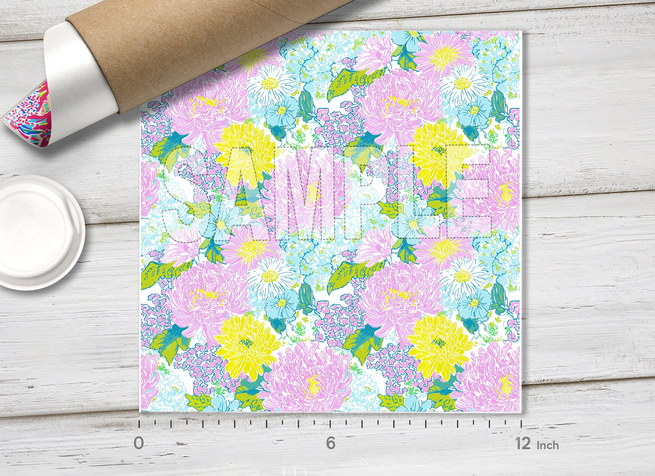 Lilly Inspired Pattern Adhesive Vinyl L154 - Donkey Craft Vinyl