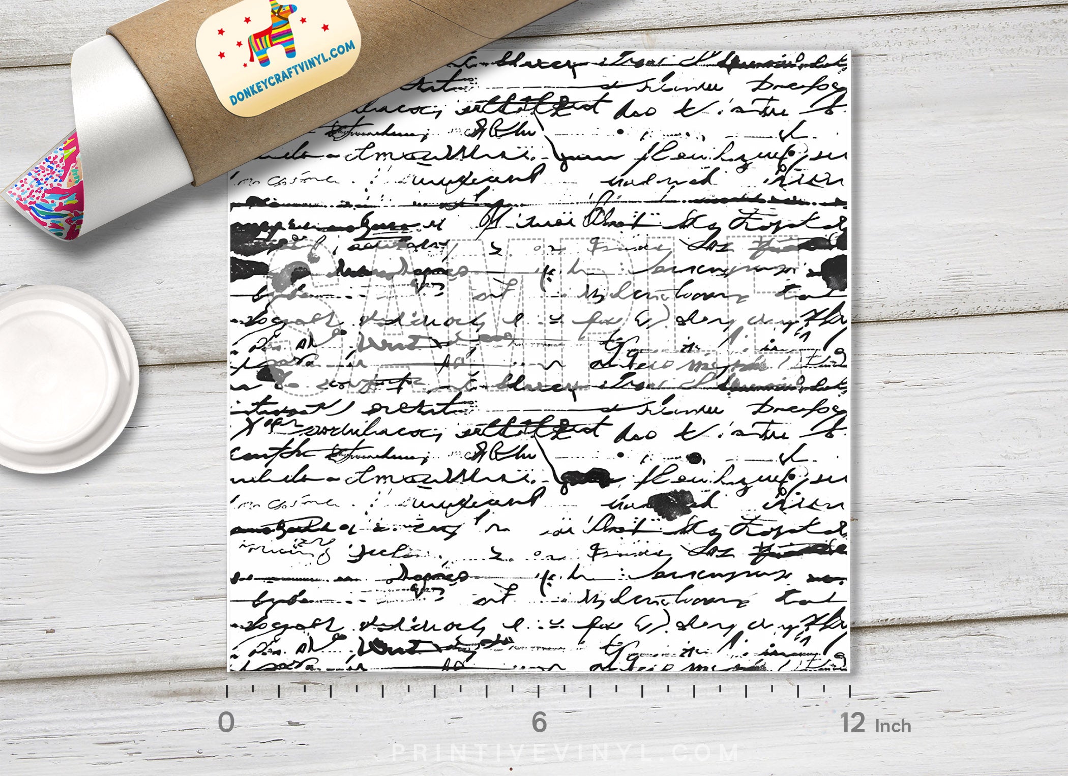 Vintage Handwritten Script Adhesive Vinyl 1701