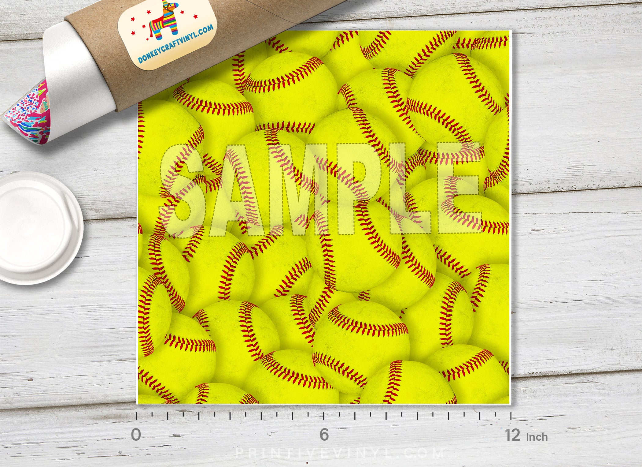 Softball Pattern Adhesive Vinyl 1663