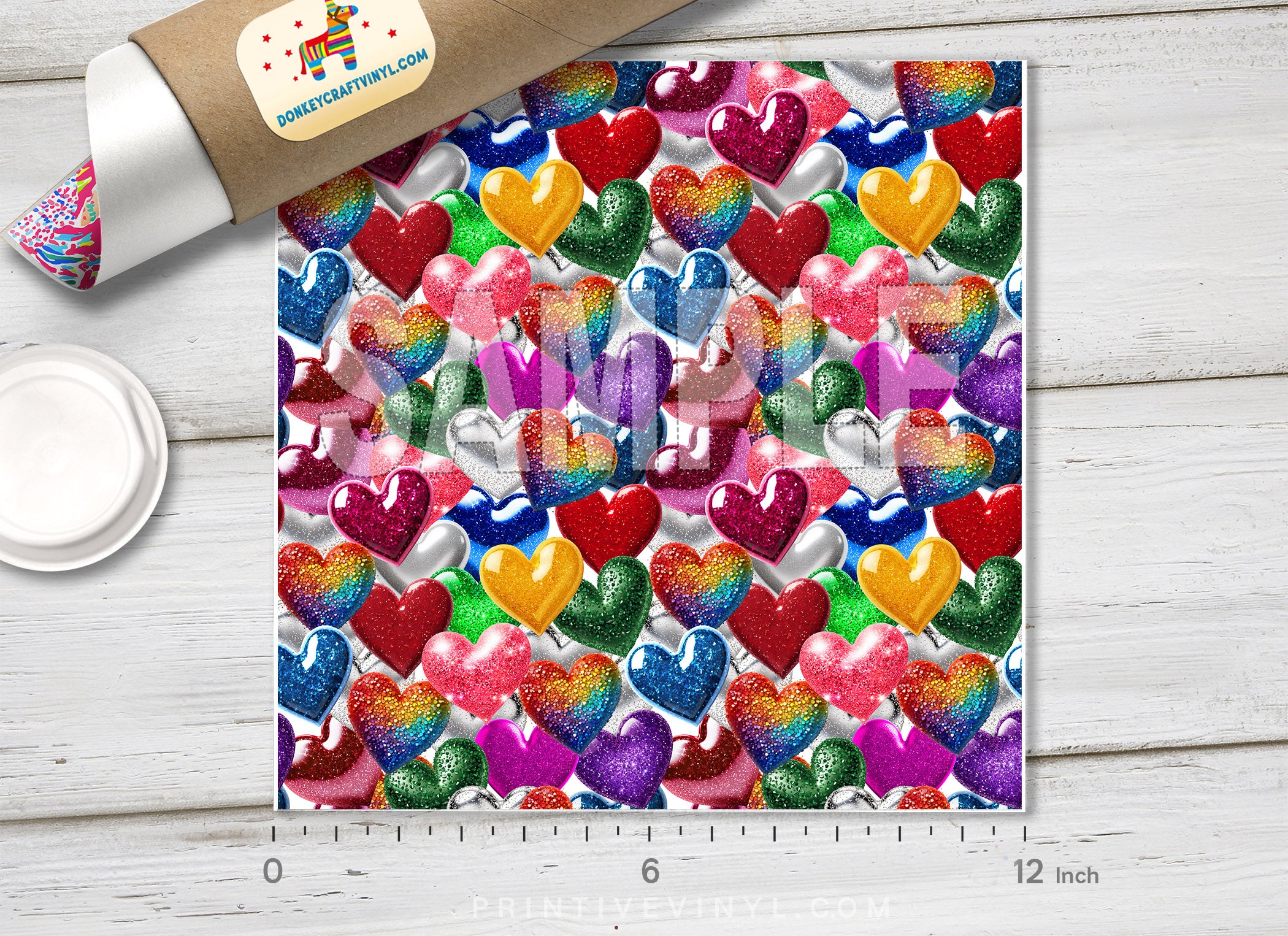 Hearts Pattern Adhesive Vinyl 1671