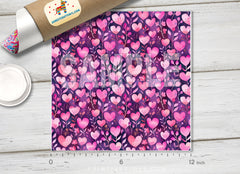 Watercolor Heart Flora Adhesive Vinyl 1650