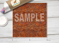 Tooled Leather Floral HTV 1654 - Donkey Craft Vinyl