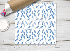 Blue Botanical Leaves HTV 1596