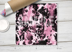 Pink Glitter Cow Print HTV 1729