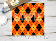 Halloween Argyle Patterned Adhesive Vinyl H033