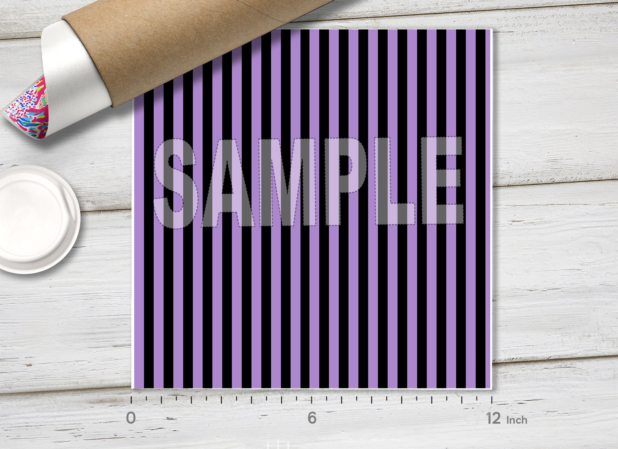 Halloween Color Vertical Stripes Adhesive Vinyl 1666