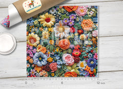 Embroidered Flowers Pattern HTV 1676