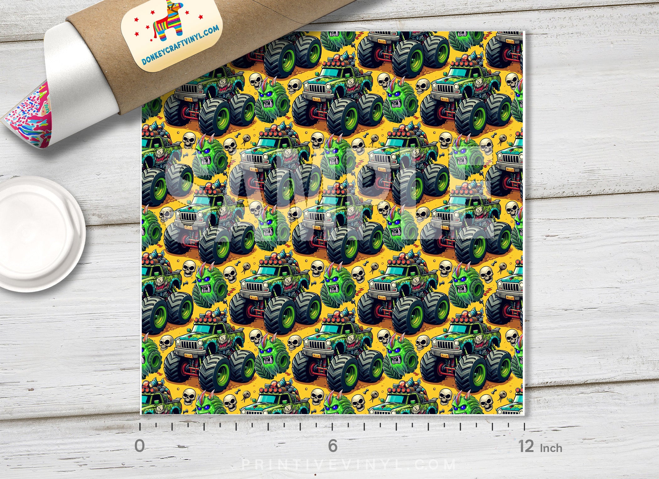 Zombie Monster Truck and Skulls HTV 1656 - Donkey Craft Vinyl